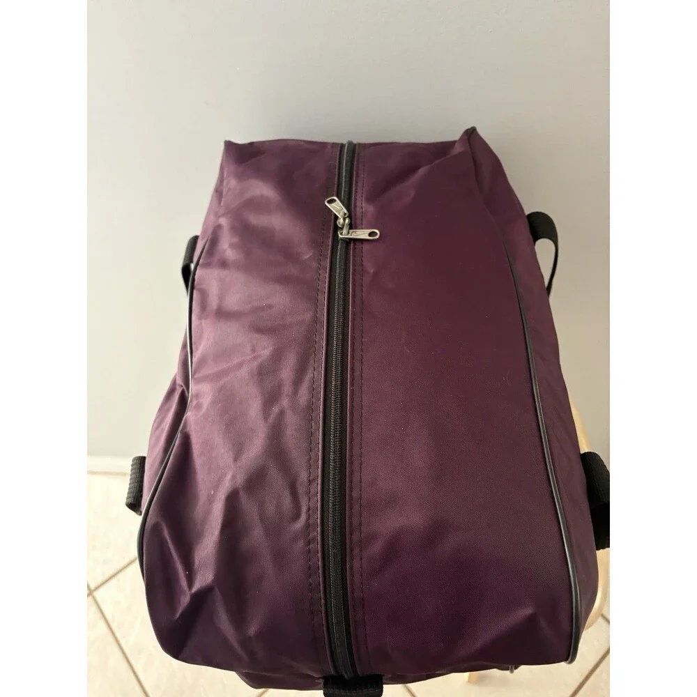 Vintage 80s 90s NIKE Duffel Bag Deep Purple Spellout Big Check Workout Retro